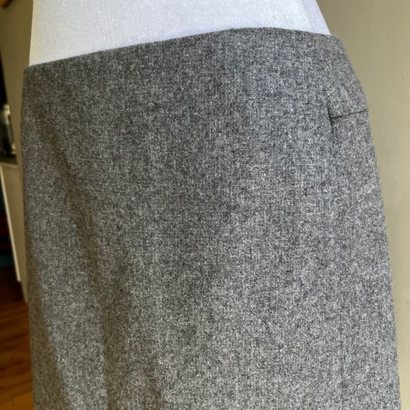 KENAR Mini Gray Wool Blend Mini Skirt Career Business Office Wear Classic - Picture 4 of 7